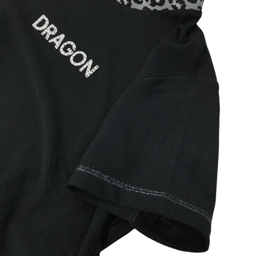 サイズ：4 DANCE WITH DRAGON ダンスウィズドラゴン  半袖ハイネックTシャツ メッシュ  ブラック系 [240101421611] ゴルフウェア レディース ストスト サイズ：4 DANCE WITH DRAGON ダンスウィズドラゴン 半袖