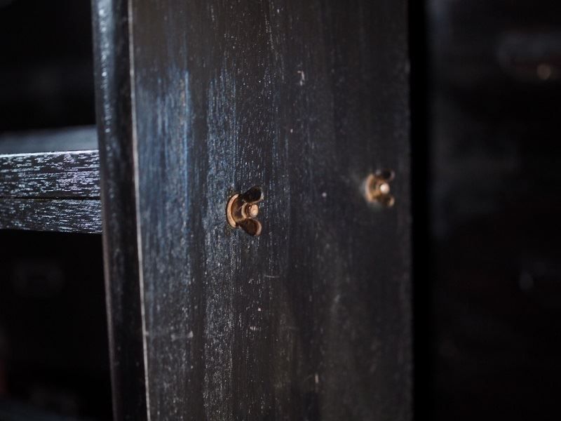 頑丈ラワン材造り昭和レトロ本棚重量有