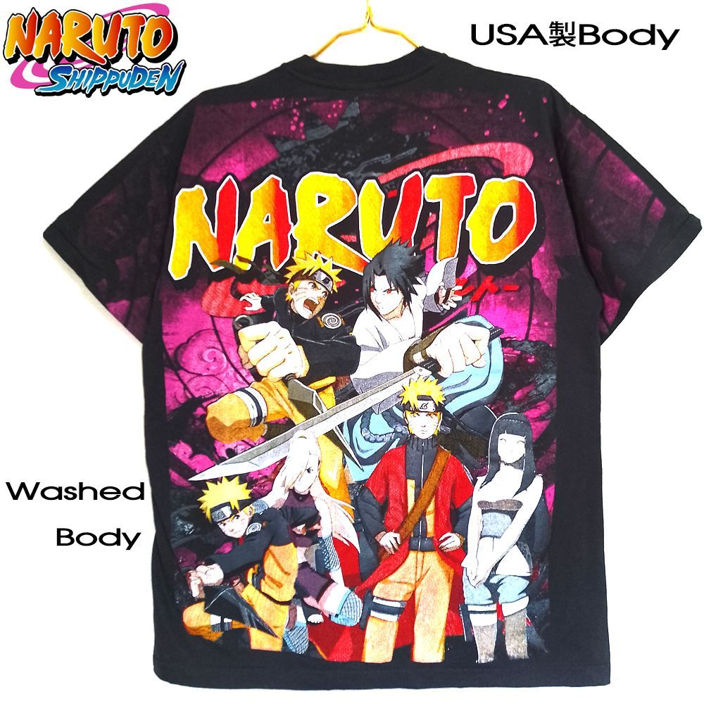 112 NARUTO ナルト アニメ Tシャツ ウォッシュアウトブラック Lサイズ 美品 逆輸入 メンズ レディース ユニセックス 週刊少年ジャンプ  忍者 火影 うずまきナルト うちはサスケ 春野さくら はたけカカシ 疾風伝 漫画 ヴィンテージ コレクション - メルカリ