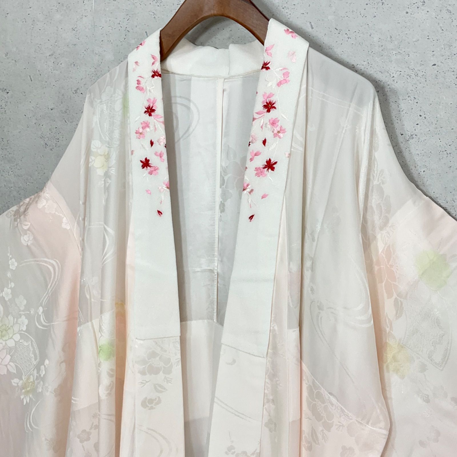 ◇kimono+one◇未使用同然◇振袖長襦袢◇単衣 ◇袖無双◇居敷当て付き 