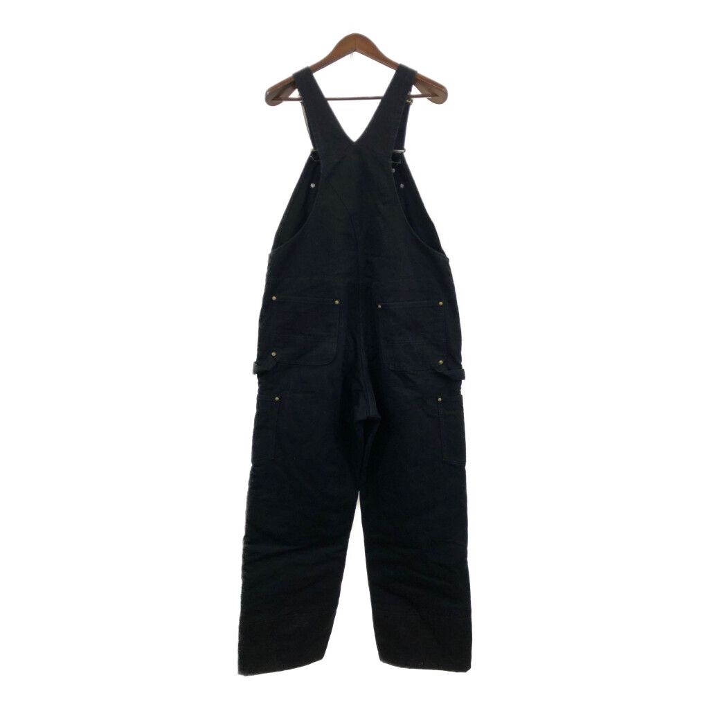 Carhartt ダック/ダブルニーオーバーオール/黒/古着/実寸W40L30 Carhartt ダック/ダブルニーオーバーオール/黒/古着/実寸W40L30