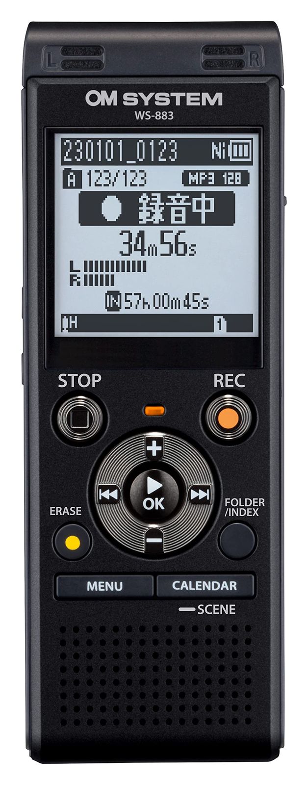 OM SYSTEM WS-883 BLK 語学学習|講義録音|会議録音|議事録|リニアPCM録音|外部メモリ対応 ブラック