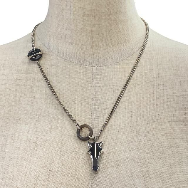 HERMES エルメス ネックレス デストリエホース ヘッド メタル シルバー HERMES エルメス ネックレス デストリエホース ヘッド メタル