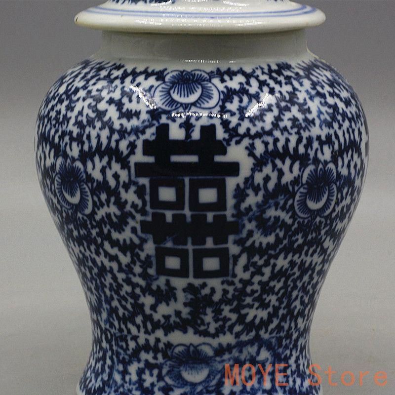 景徳鎮 陶磁器 喜字将軍缶茶筒 装飾品 工芸品 置物 清乾隆喜字将軍缶茶筒 景徳鎮 陶磁器 装飾品 現代工芸品 美術品