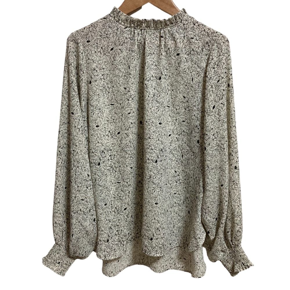 美品 24AW TIARA ティアラ フラワーカーテンプリントフリルネックブラウス アイボリー レディース 古着 中古 美品 24AW TIARA ティアラ フラワーカーテンプリントフリル