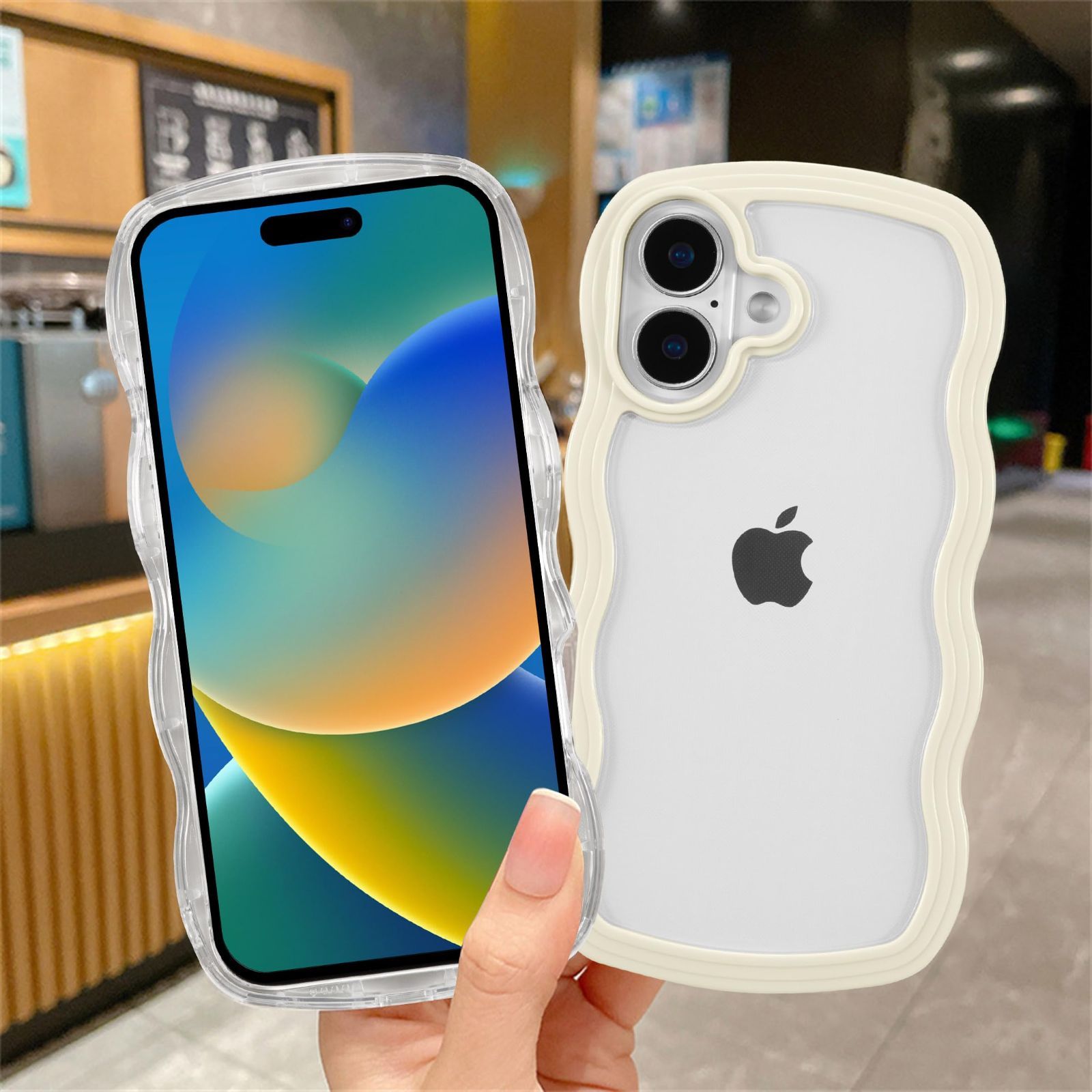 iPhone 17 用 ケース クリア TPUカバー おしゃれ 韓国 透明 薄型 QLTYPRI 軽量 耐衝撃 スマホケース ワイヤレス充電対応 ストラップホール付き アイフォン17 ケース 6.1インチ 対応 - ホワイト