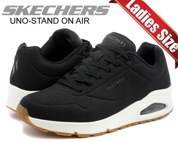 スケッチャーズ ウノ スタンド オン エア SKECHERS UNO-STAND ON AIR BLACK 73690-blk レディース ブラック スニーカー Skech Air 軽量 厚底