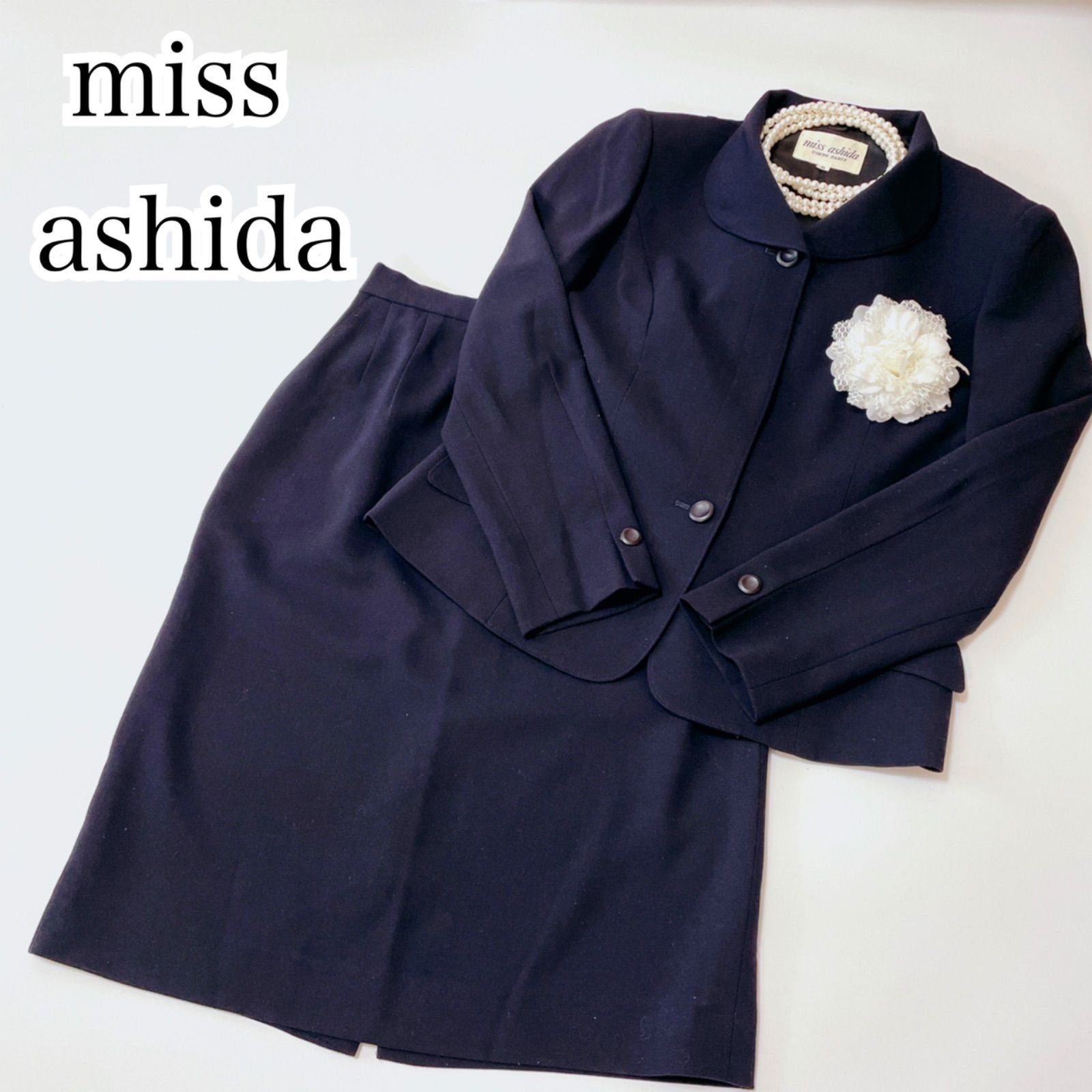 jun ashida セットアップ 9号シルク ワンピーススーツ 花柄袖丈31cm