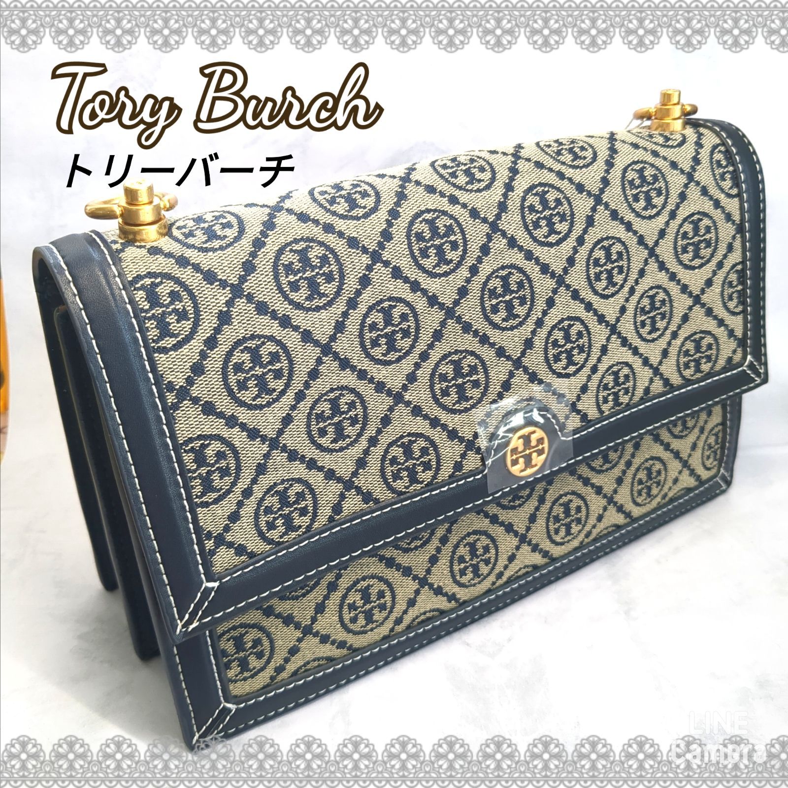 トリーバーチ Tory Burch Tモノグラム ショルダーバッグ ジャカード 