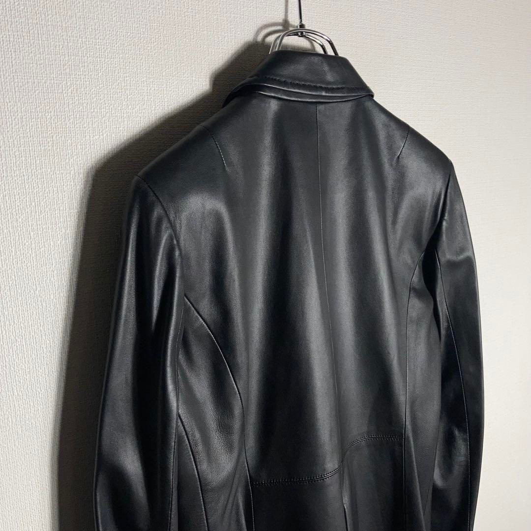 BURBERRY LONDON レザージャケット ラムレザー ノバチェック 黒