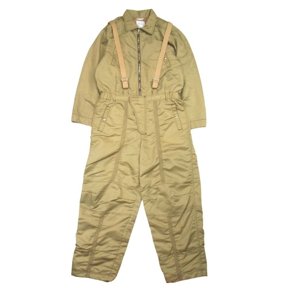 23aw jonnlynx Flight Suit フライトスーツ つなぎ ジャンプスーツ オールインワン ナイロンツイル フリース裏地 42 ベージュ メンズ レディース 古着