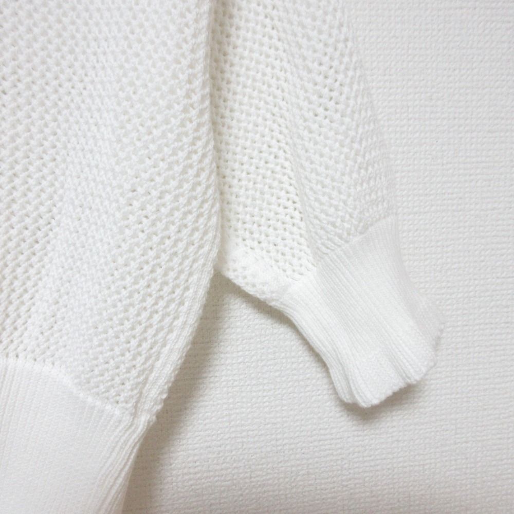 美品 23AW MARELLA マレーラ 半袖 Vネック クロップド メッシュニット カーディガン サイズM ホワイト レディース 古着 中古 USED 美品 23AW MARELLA マレーラ 半袖 Vネック クロップド メッシュ