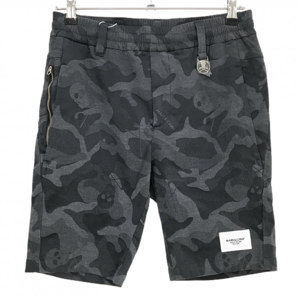 マークアンドロナ ハーフパンツ グレー 迷彩・スカル織生地 カモフラ