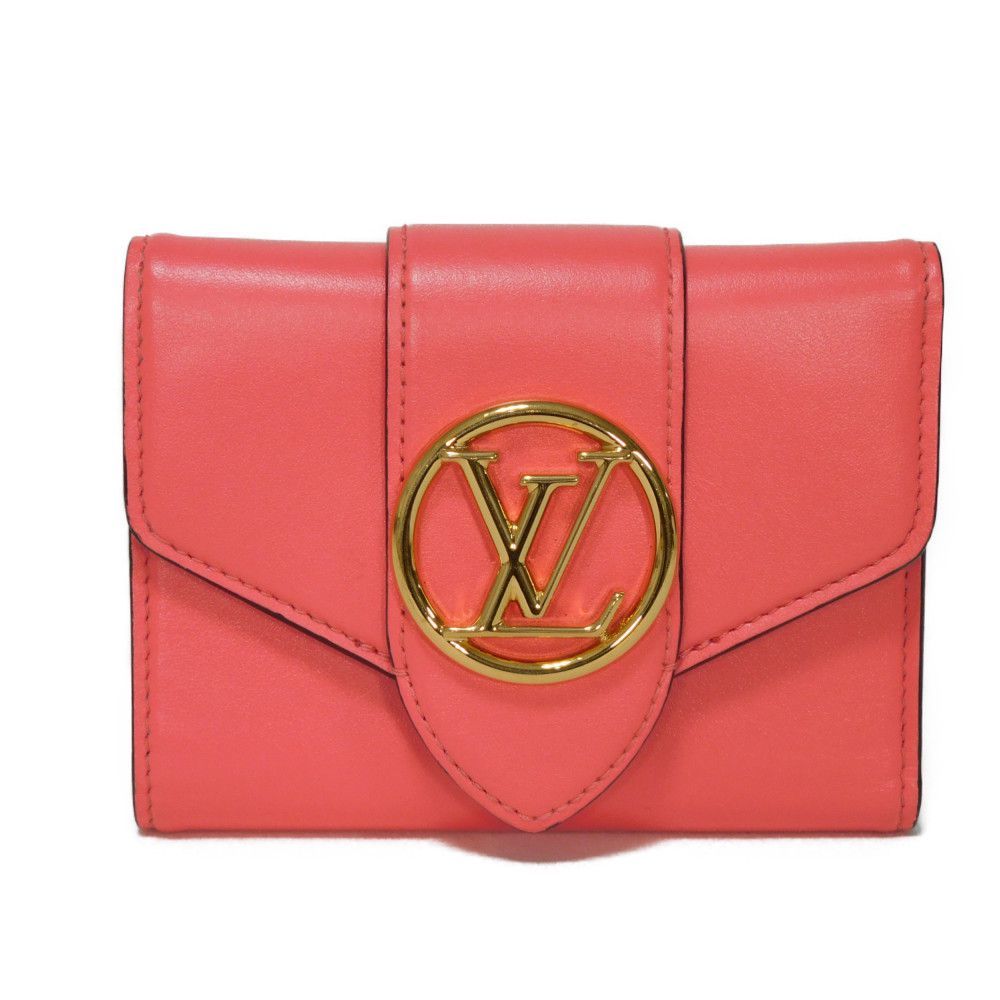 LOUIS VUITTON ルイ ヴィトン ポルトフォイユ LV ポンヌフ コンパクトリア スムース カーフ ブルー バイ スナップボタン 札入れ カードケース コインケース LVサークル ダリア 三つ折り財布 M69177