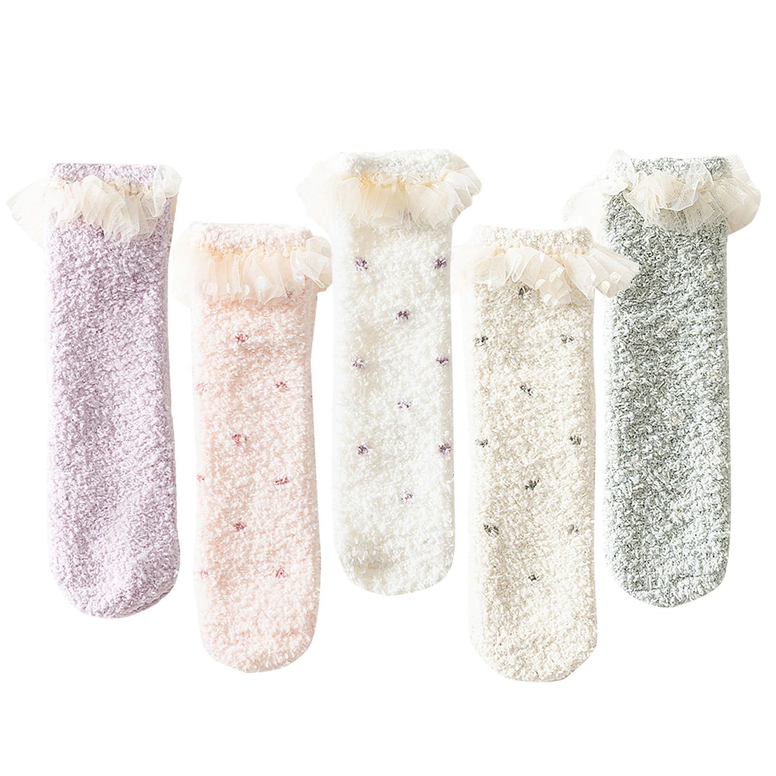 【特価セール】ベビーソックス 冬 分厚くて暖かい [MOMSMENU] 履き口ゆったりシリーズ 赤ちゃん 靴下 滑り止め 1歳から5歳 5足セット
