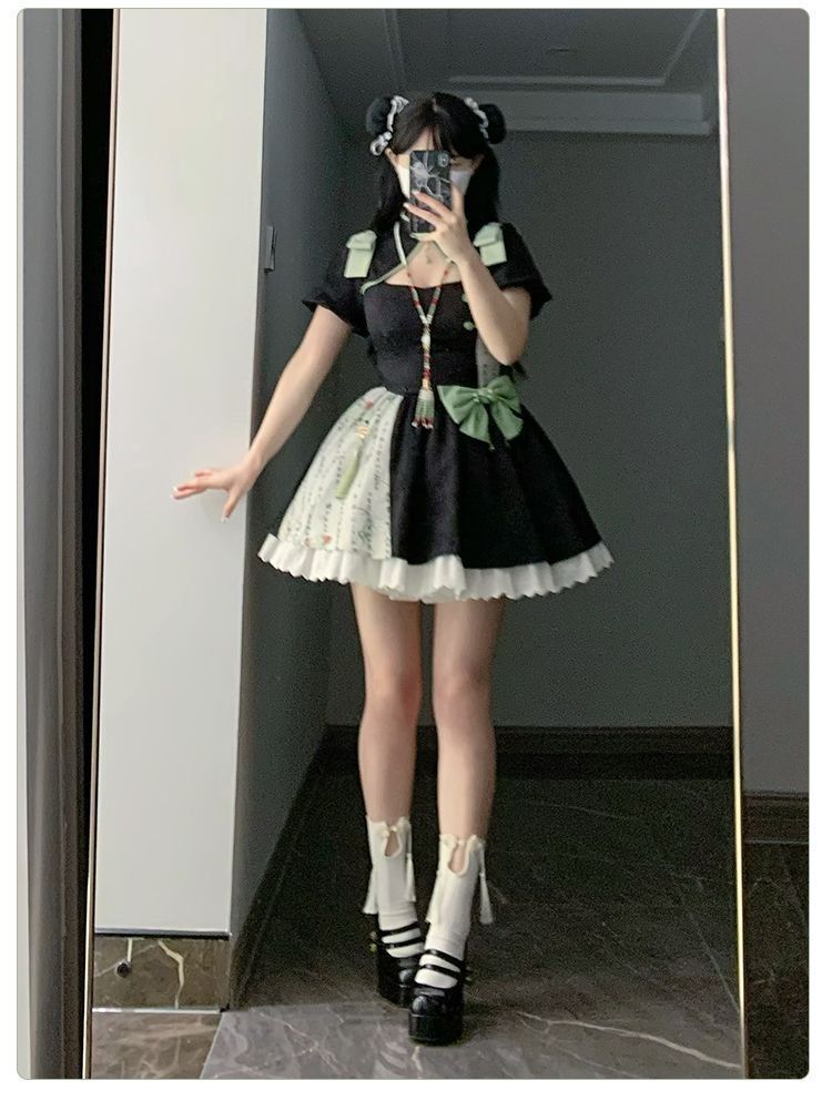 接袖旗袍デザイン ロリータドレス