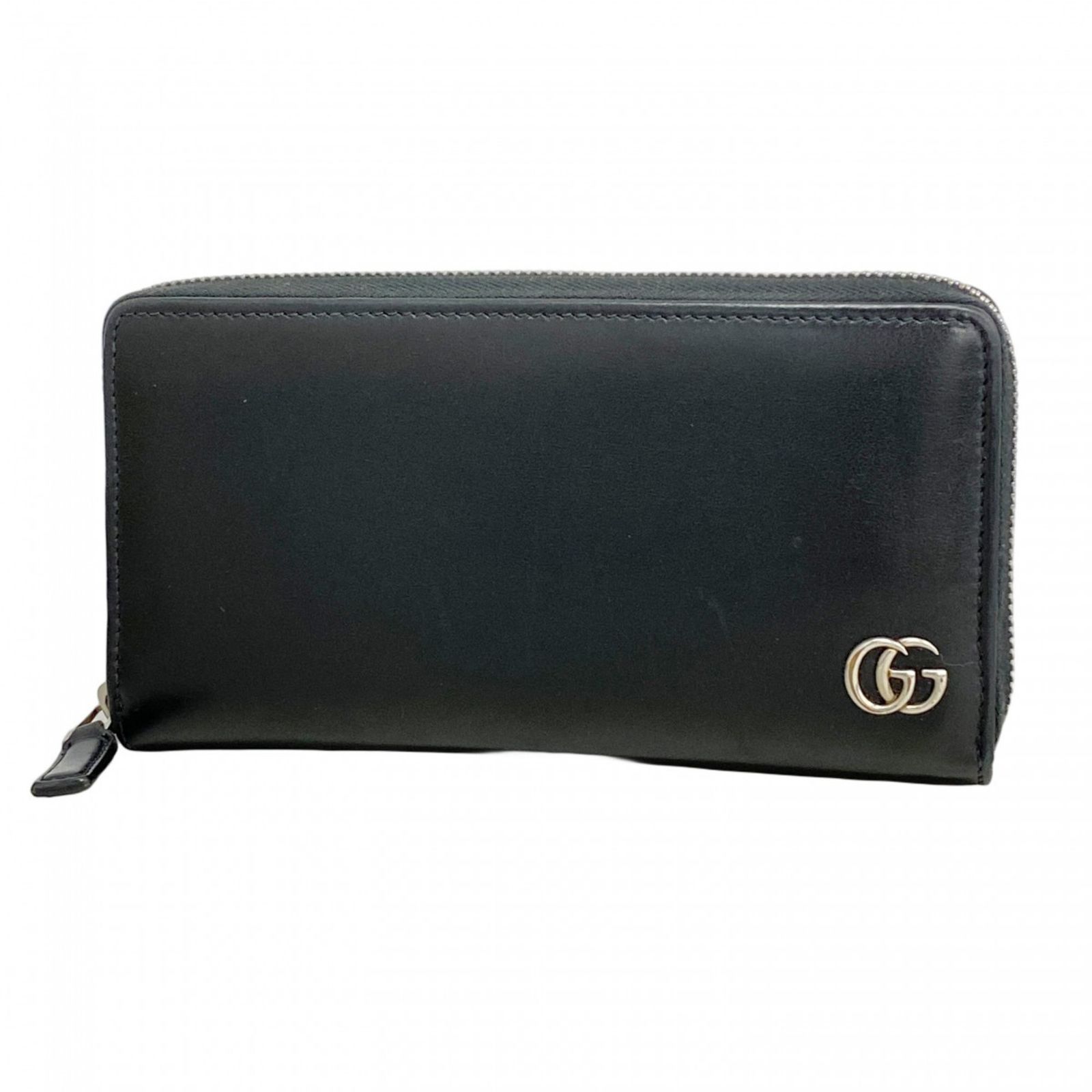 グッチ Gucci グッチ 長財布 GGマーモント 428736 レザー ブラック メンズ