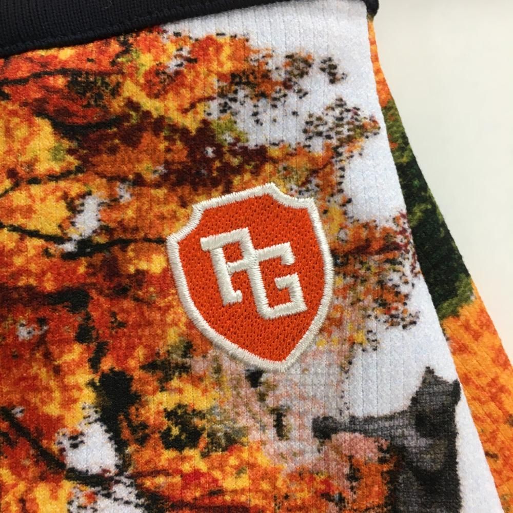 超美品】パーリーゲイツ スカート 白×オレンジ 総柄 木 裏地付