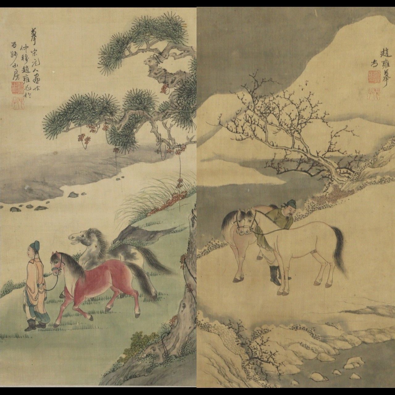 中国絵画　替わり絵12枚　アンティーク　古美術　骨董　中国美術 元時代 中国画家 趙雍 唐物 骨董 古美術 楾 N187-PU - メルカリ