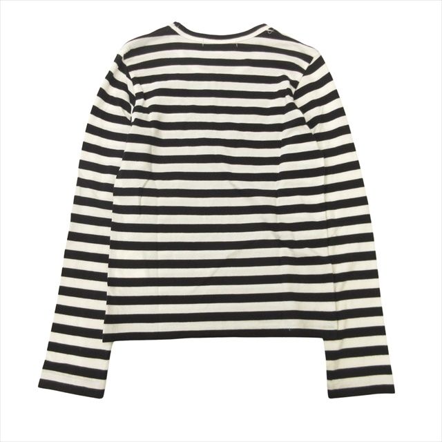 COMME des GARCONS ボーダーメッセージプリント長袖Tシャツ