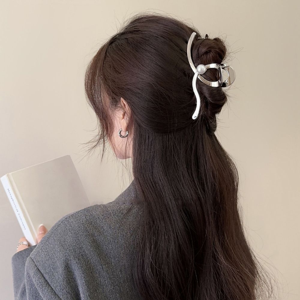 メタル ヘアクリップ パール レディース バンスクリップ ヘア