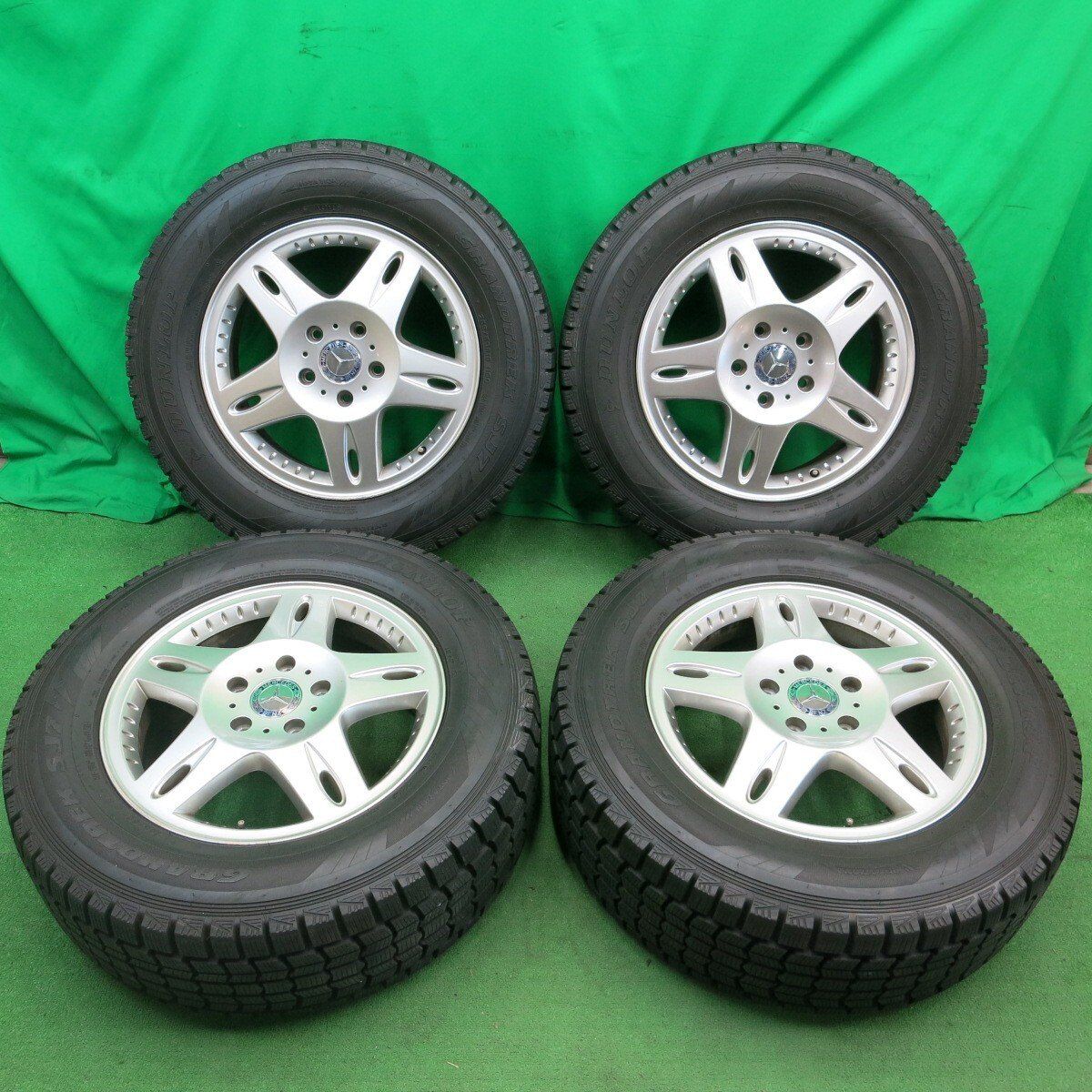 バリ溝 9.5分 ベンツ Gクラス ゲレンデ W463 純正 265 60R18 スタッドレス ダンロップ グラントレック SJ7 18インチ PCD130 5H 4051403ナス