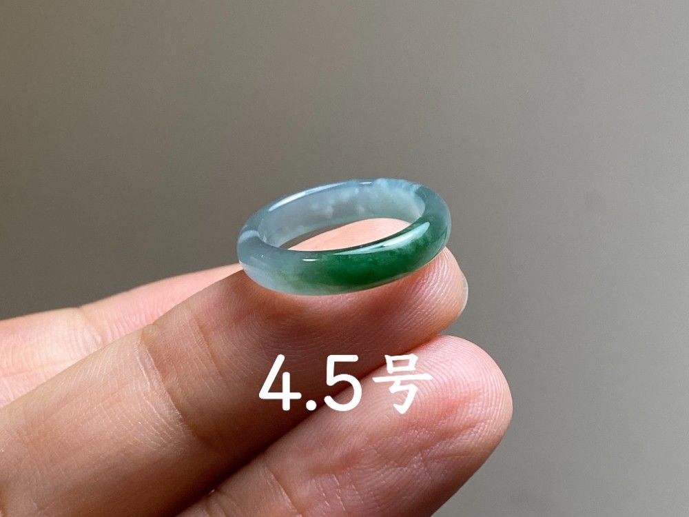 翡翠釵 L13-247 ピンキーリング 氷種 森緑 4.5号 グアテマラ産 A貨 本