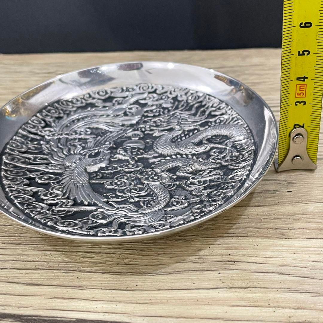 高質 龍鳳呈祥 銅製 皿 書道具 文房具 装飾品 工芸品 美術品 置物 彫刻・オブジェ