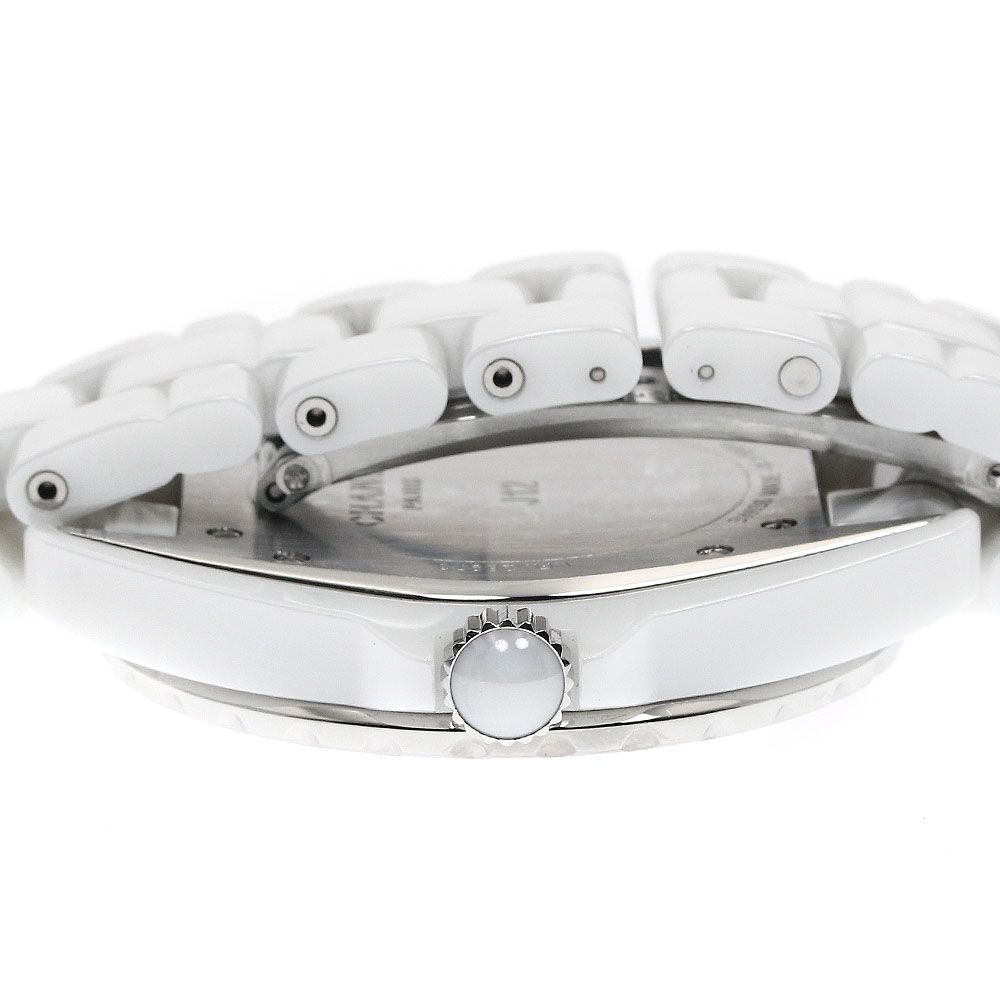 シャネル CHANEL H2011 J12 ピンクサファイアベゼル 白セラミック 12P