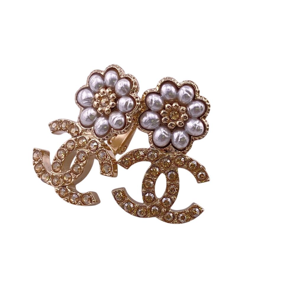 CHANEL/シャネル B22K ココマーク ラインストーン ピアス ゴールド レディース ブランド - メルカリ