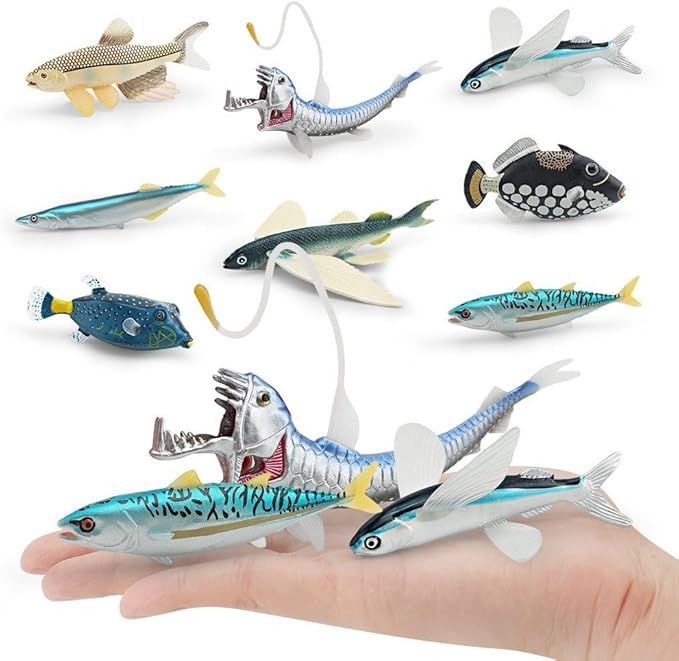 【在庫処分】海洋動物モデル 深海動物 置物 シミュレーション 海の魚 モデル 動物 フィギュア おもちゃ デスクトップ パーティー オーナメント 8個セット