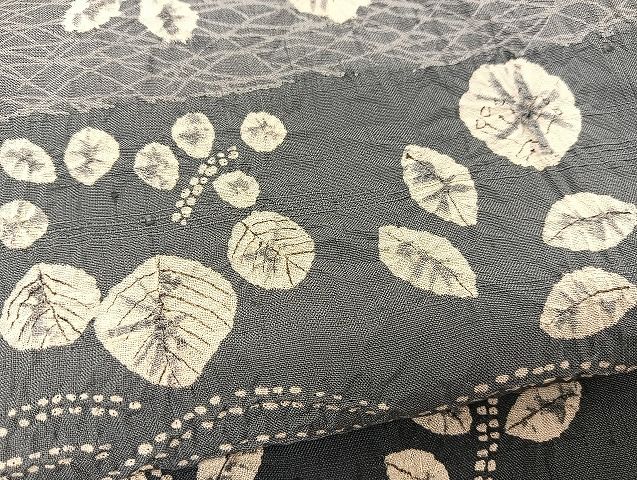 平和屋着物○伝統工芸士 七代目 吉澤与市 訪問着 紬地 花蝶横段文 正絹