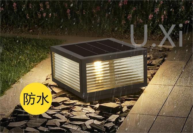 ポストキャップライト 屋外防水 デッキライト サンドブラック ポストランプライト 照明器具 パティオ、歩道、庭、裏庭用 18x20cmYEDA472