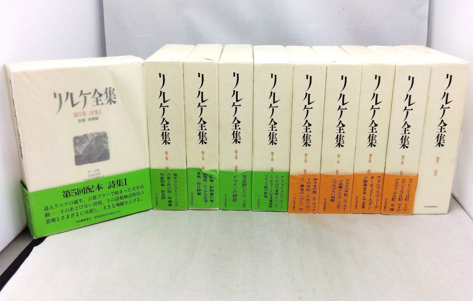 初版 リルケ全集 河出書房新社 全9巻(月報・帯付き)・別巻 10冊セット グラシン紙・函付き - メルカリ