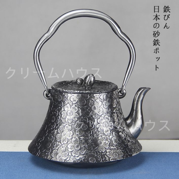 新品の鉄瓶。 IH対応】南部鉄器 丸南部型 鉄瓶 1．2L 15．5cm×19cm×高さ