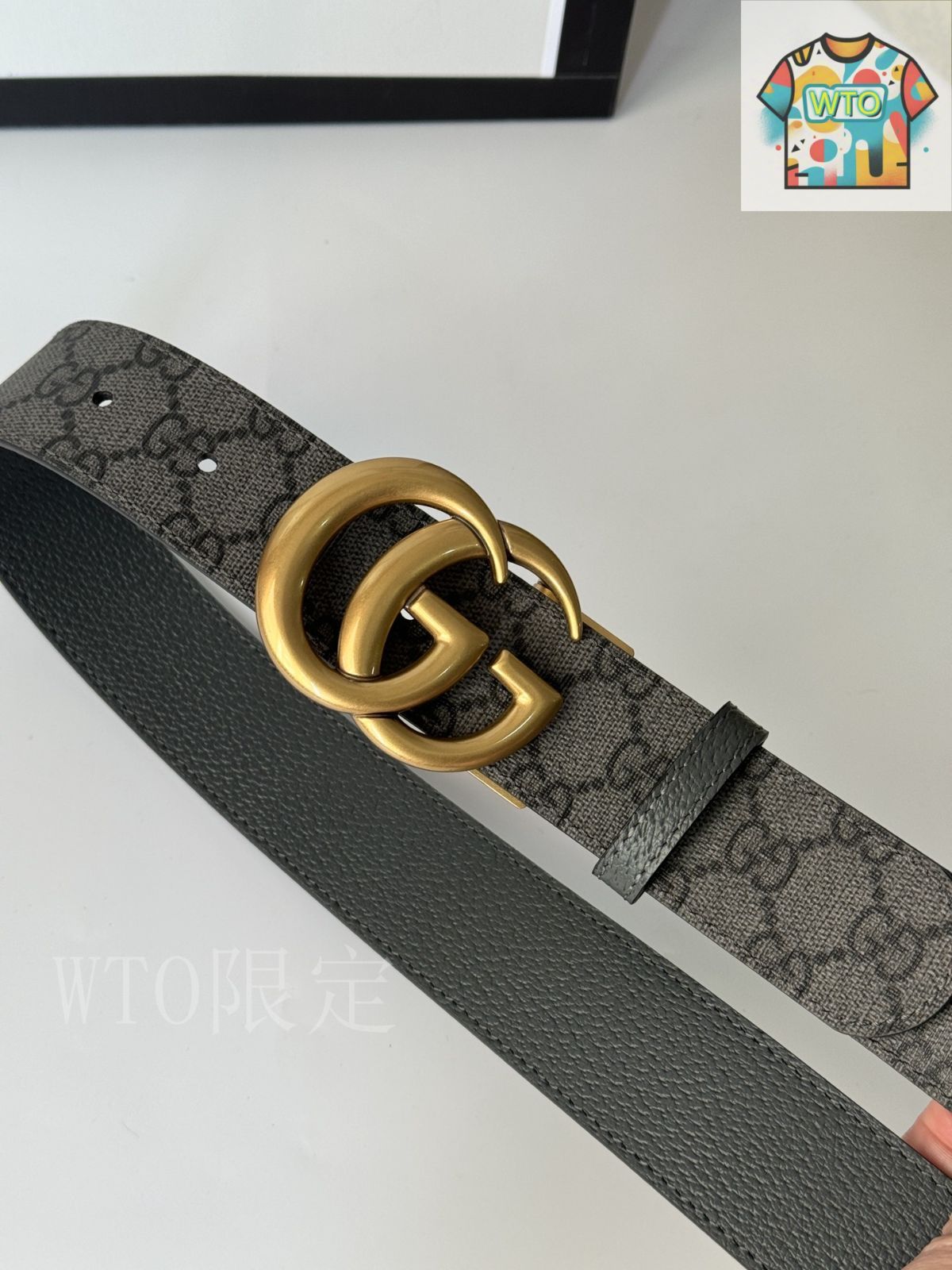 今日WTO】Gucci グッチ ダブル G レトロ回転バックル ベルト-1