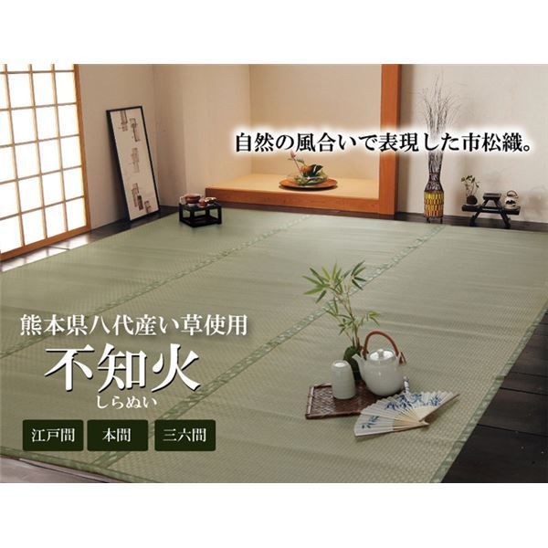 い草 上敷き/ラグマット 日本製 抗菌防臭 耐久性抜群 熊本県八代産イ草使用 〔リビング〕 い草 上敷き&frasl;ラグマット 双目織 約176×176cm 〔江戸 アジアン