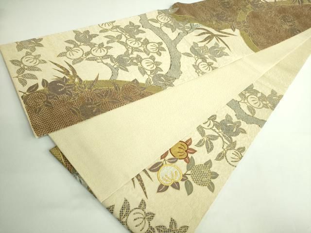 平和屋着物□極上 六通柄袋帯 駒刺繍 橘 金彩 逸品 DZAA9745kh5 - メルカリ