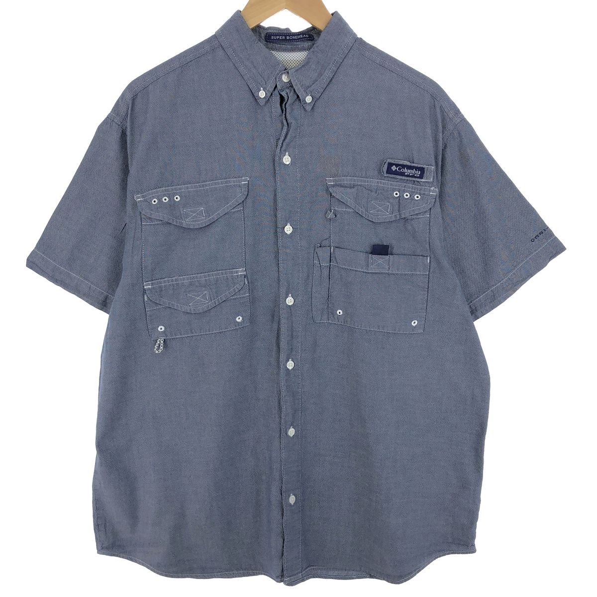 古着 コロンビア Columbia PFG ボタンダウン 半袖 フィッシングシャツ メンズL/eaa445038