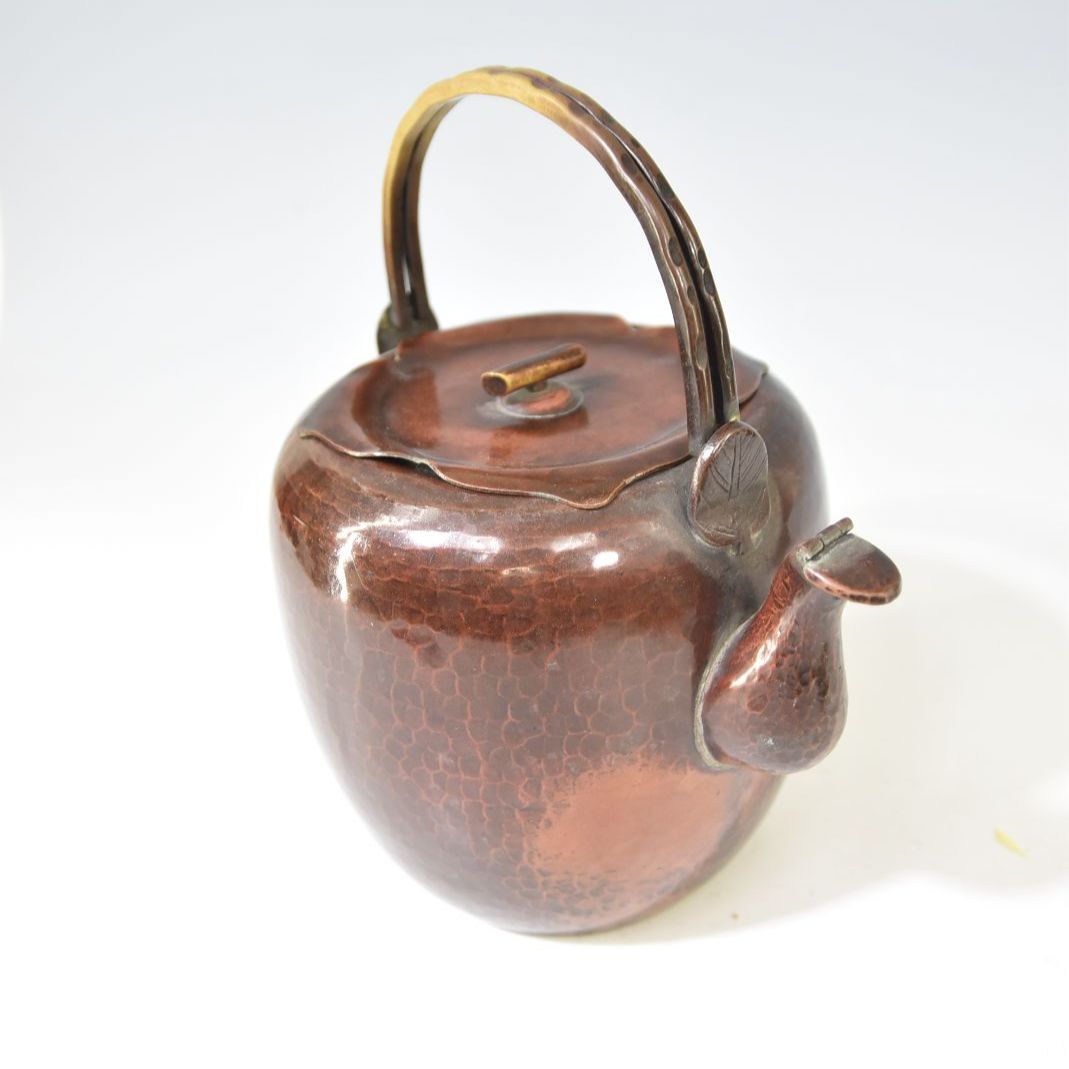 真鍮地 叩出 水注 水次 叩き出し 柿のへた型蓋 USTAUSTRALIA_COM_AU