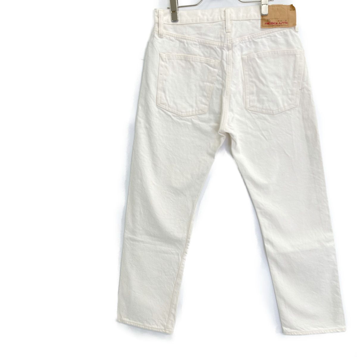 RESOLUTE リゾルト 10周年記念 AA710 ﾎﾜｲﾄ ｺｯﾄﾝ ｽﾄﾚｰﾄﾃﾞﾆﾑﾊﾟﾝﾂ W33×L30