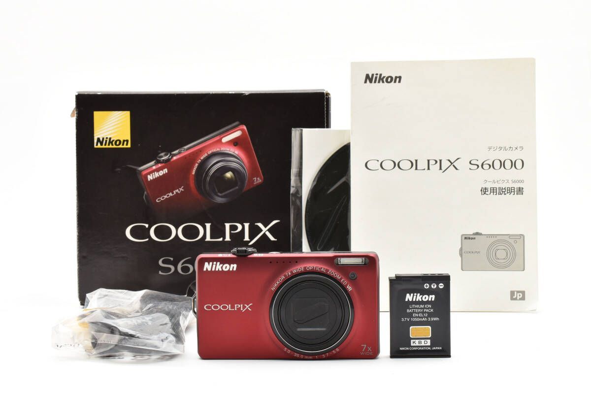 美品ニコンNikonCOOLPIX S6000 レッド☆コンデジ☆即購入OK 美品ニコンNikonCOOLPIX S6000 レッド☆コンデジ☆即購入OK