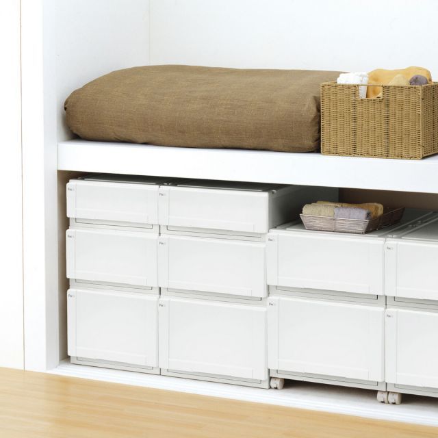 天馬 Tenma フィッツユニット ホワイト 3930 2個セット クローゼット収納 収納ケース 押入れ収納 衣装ケース 衣類収納