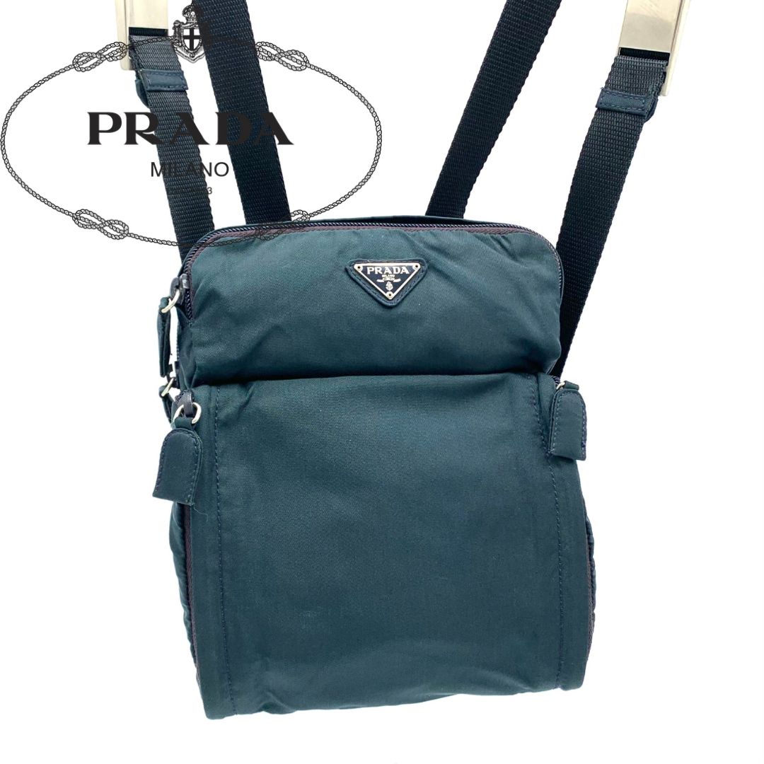 希少モデル✨プラダ リュック テスートナイロン レザー 三角ロゴ ブラック 型押 PRADA - プラダ リュック バックパック 三角ロゴ 大容量 巾着