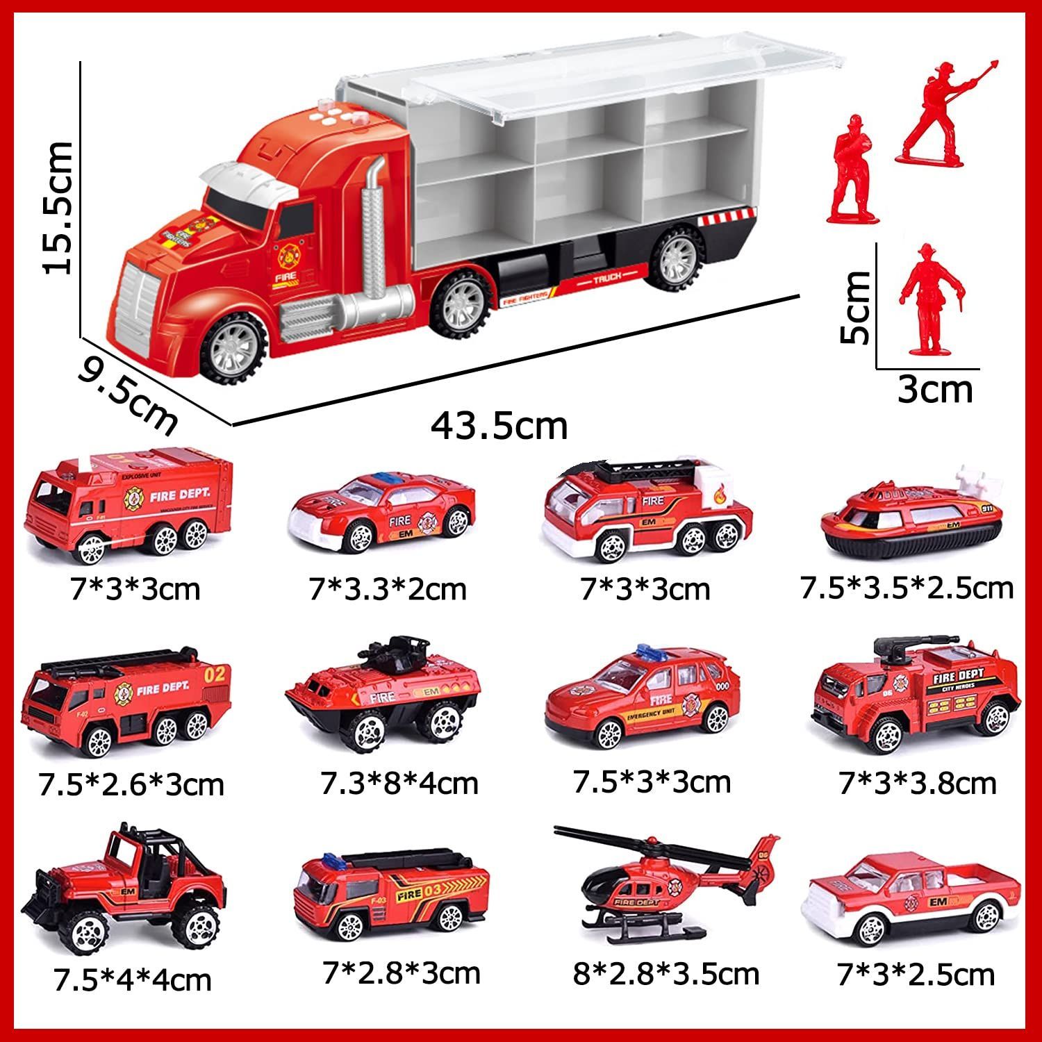 人気商品】消防車両セット ミニカーセット トラック 大型収納車 合金製ミニカー 車おもちゃ 消防マップ付き 作業車両 乗せて運ぶ Carecoly 男の子  女の子 贈り物 クリスマス 誕生日のプレゼント - メルカリ