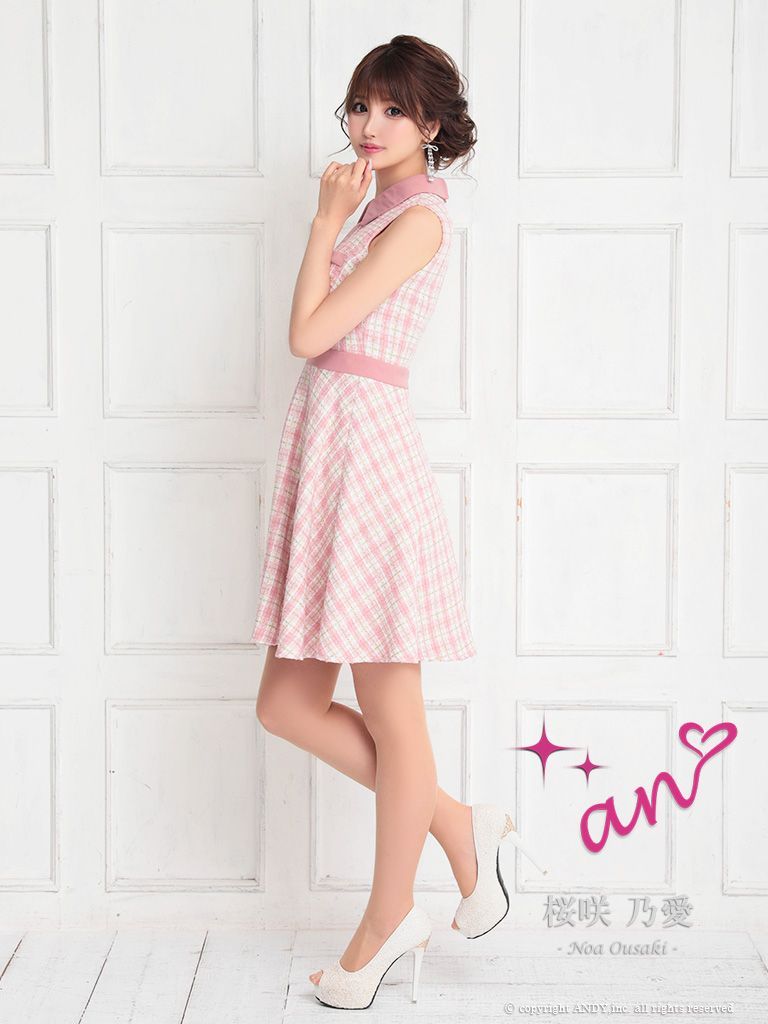 【未使用タグ付き】Andy ドレス ワンピース ノースリーブ ピンク ベージュ 未使用タグ付き】Andy ドレス ワンピース ノースリーブ ピンク