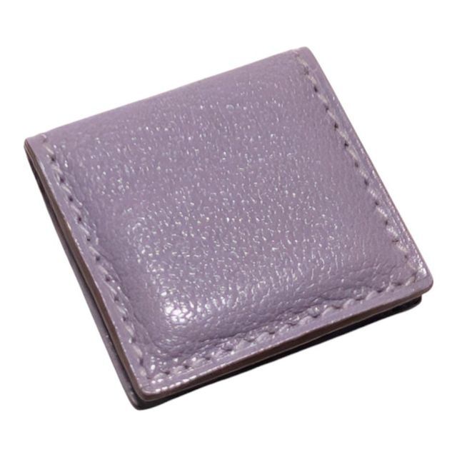 エルメス シェーブル マグネット式 マネークリップ レザー パープル