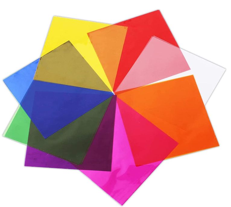 カラーセロファン紙 セロファン紙 120枚セット 8色 19×19㎝ 知育 図画工作 アート体験