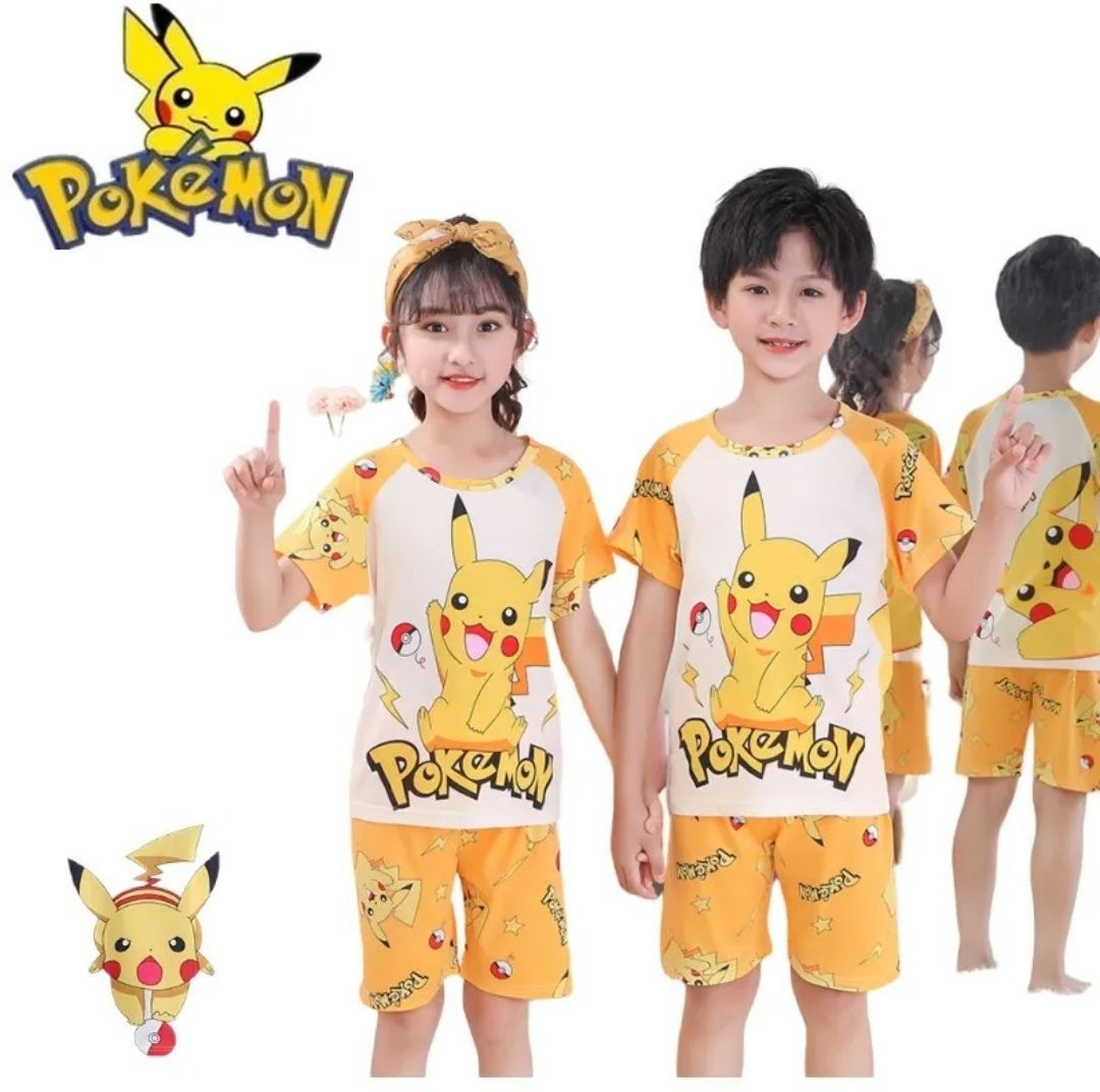 L　ポケピース　ルームウェア、他　S　M　ポケモン　パジャマ　ピカチュウ ポケモン×GU】“ポケピース”シリーズのルームウェア＆グッズが