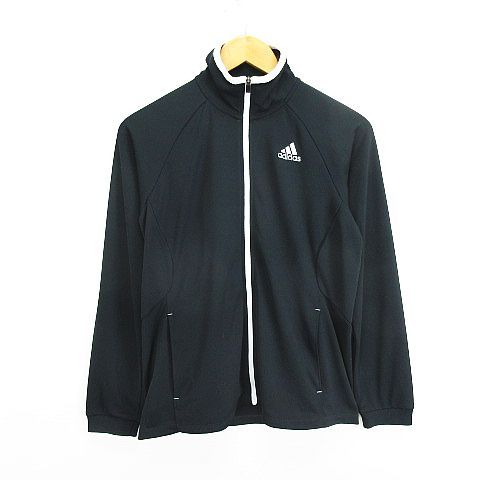 アディダス adidas ジャージ ジャケット 長袖 ジップアップ ロゴ 薄手 S ブラック スポーツウェア ※EKM - メルカリ